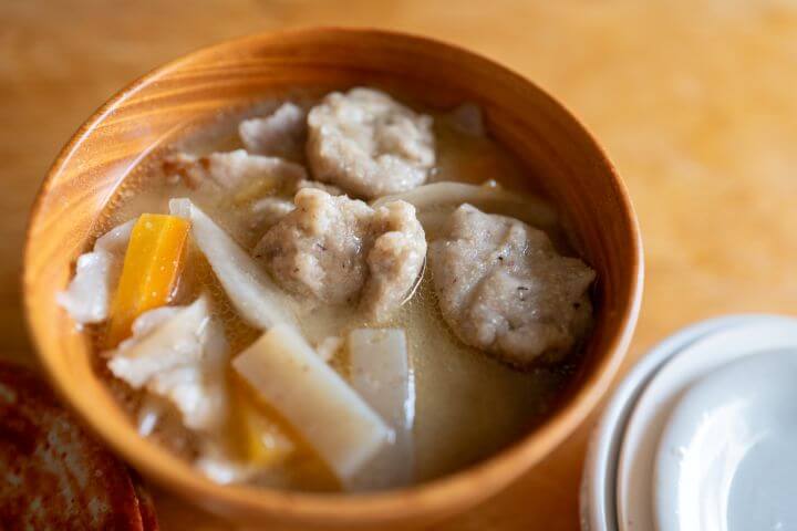 そば粉のすいとん味噌汁